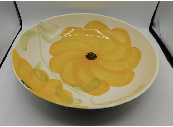Large Yellow Flower Serving Bowl