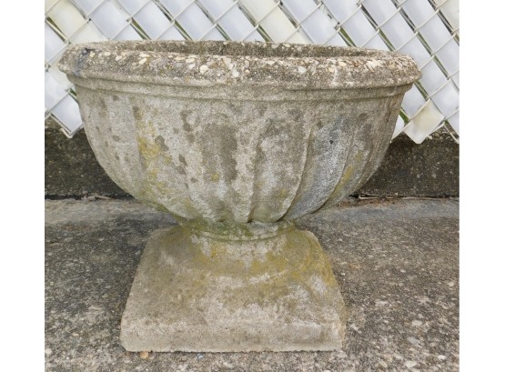 Vintage Solid Cement Footed Planter