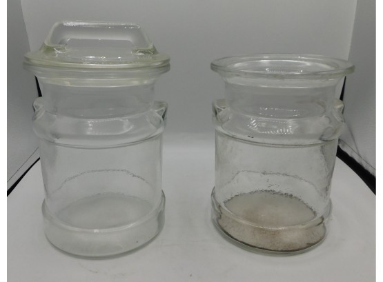 Pair Of Glass Cookie Jars