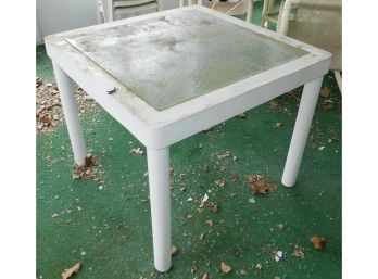 Glass Top Outdoor Plastic Table