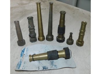 Assorted Lot Of Brass Adjustable Hose Nozzles