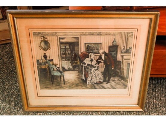 Framed PROOF Etching FOR FITFY YEARS W. H. Boucher - W. Dendy Sadler Painting - L29' X H25'