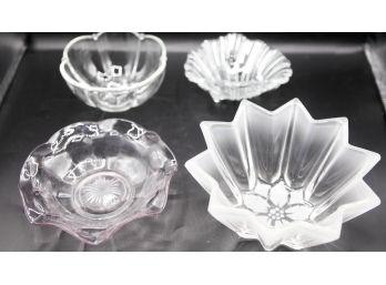 Beautiful Lot Of 4 Assorted Glass Candy Dishes