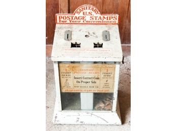 Antique - Sanitary US Postage Stamps Dispenser - Machine# B26216 - The National Stamp Vendor -L8.5'x H13' X D7