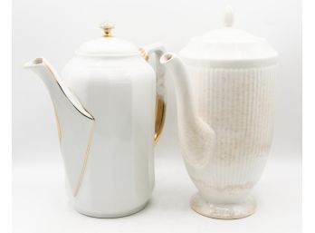 Pair Of 2 Beautiful Porcelain Coffee Pots