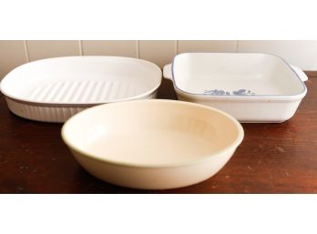 Lot Of 3 Ceramic Baking Dishes - Corningware Roaster & PFALTZGRAFF