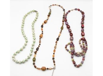 Lot Of 3 Charming Necklaces - Costume Jewelry