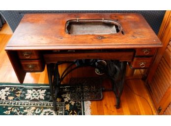 Vintage 'Household' Brand Treadle Sewing Machine - Cast Iron Frame  Machine Not Included - L47' X H29.5 X D17'