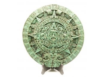 Vintage Aztec Mayan Sun Stone - Calendar Wall Plaque - Art Hanging 12'