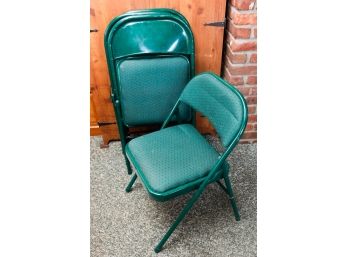 Lot Of 4 Green Fabric Folding Chairs - L17' X H28' X D19'