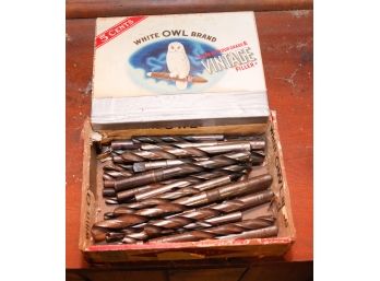 Cigar Box Full Of Assorted Drill Bits