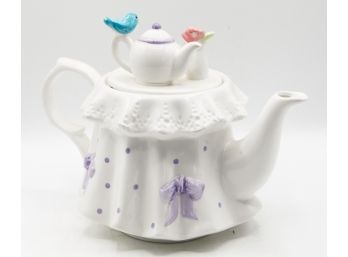Charming Little Teleflora Teapot W/ Lid