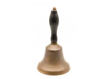 Antique - Brass - Hand Held School Bell - Wooden Handle