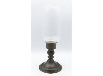 WEB Pewter Weighted Candle Stick Holder W/ Glass