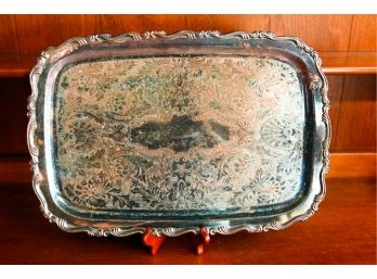 Antique Silver Plated Tray  - L13' X H19'