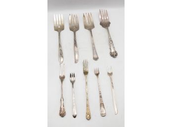 Lot Of 9 Vintage Silver Plated  Forks -