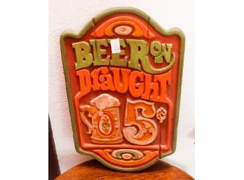 Retro Antique - Draft Beer Wooden Sign - L11.5' X H18'