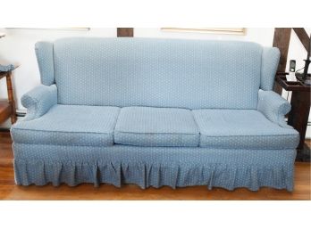 Retro Blue Upholstered Sofa - L85' X H37.5' X D36.5'