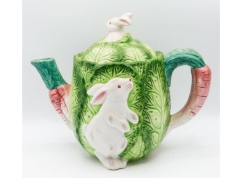Beautiful Rabbit & Lettuce Teapot