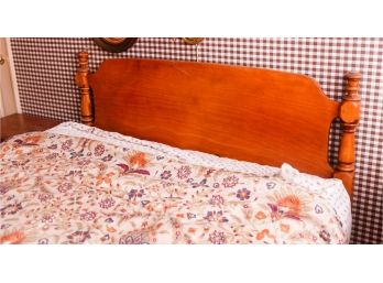 Beautiful Wooden Full Size Bed Headboard L57' X H39'  W/ Full Size Metal Bed Frame