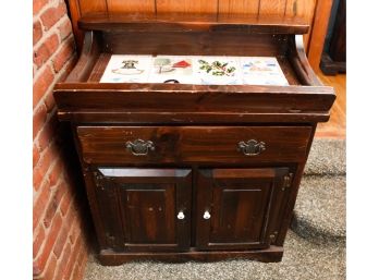 Customized - Colonial-Style Dry Sink Cabinet - Americana Inlaid Tiles - L31' X H36' X D16'