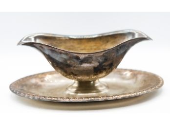 Silverplate Gravy Boat With Attached Underplate
