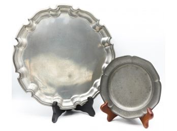 Lot Of 2 STIEFF Pewter Plate & Saucer - P90-17