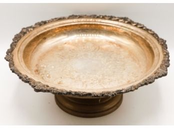 Vintage Large Silver-plated Pedestal Bowl - H4.5' X L12'