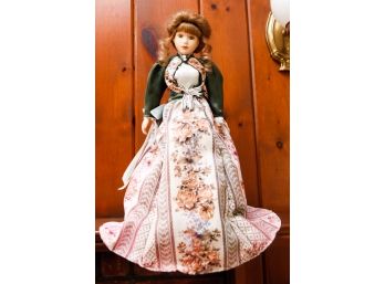 Beautiful Vintage Porcelain Doll On Stand  - #0015/1008