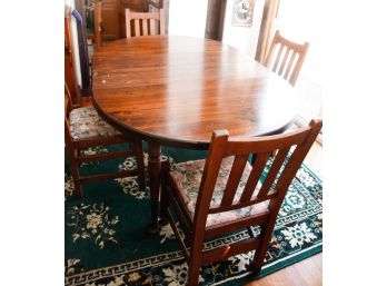 Wooden Dining Table W/ 2 Leafs - 4 Chairs