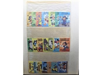 Mickey Mouse Photo Album W/ Stamps, Photographs & Foil Prints