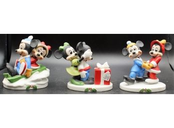 Vintage Royal Orleans Assorted Walt Disney Productions Mickey Mouse Porcelain Figurines W/ Original Boxes