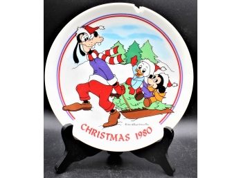 Schmid Christmas 1980 Eight Limited Edition 'sleigh Ride' Walt Disney Collectors Plate W/ Original Box