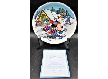 Schmid Disney 1985 'Snow Biz' Third Limited Edition Collectors Plate With Original Box & COA