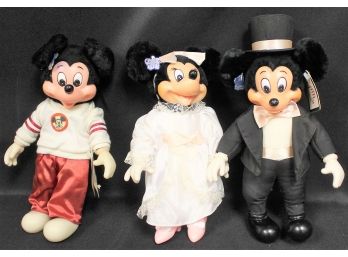 Applause Mickey & Minnie Mouse Bride & Groom W/ Additional Applause Mickey Doll