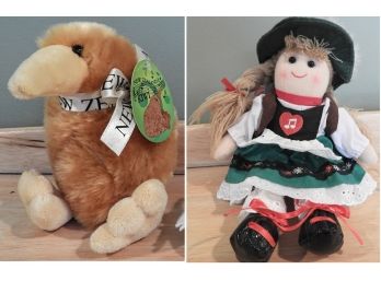 Star-Toys Austria Girl & New Zealand Kiwi Set Of 2 Plush Dolls