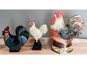Assorted Collection Of 3 Roosters