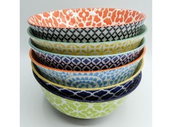Colorful 'Certified International' Set Of 6 Bowls
