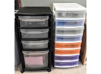 Plastic Storage Bin With Drawers Set Of 2