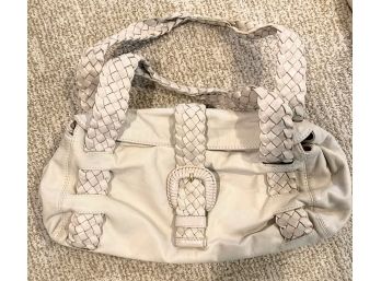 Tan Michael Kors Inspired Bag With Basket Weave Accents