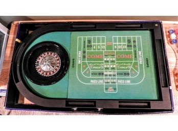 Mini Roulette Table With Wheel, Cards, Chips And Dice