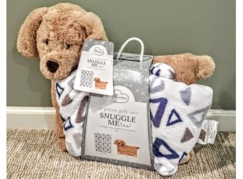 Little Miracles Snuggle Me Too! 2 -Piece Comfy Blanket And Plush Gift Set- Dog