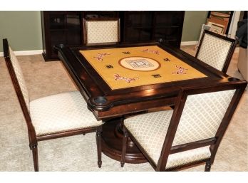 Coaster Co. Of America Leather Top Card Table With 4 Chairs
