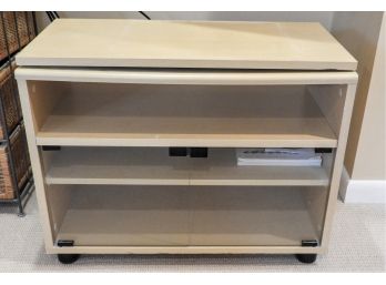 TV Stand Cabinet With Glass Doors & Swivel Top