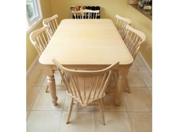 'Canadel' Oak Wood Table With 6 Chairs
