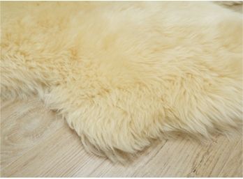 Ivory Plush Shag Faux Fur Area Rug