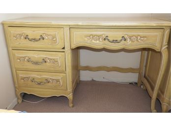 Vintage Huntley Furniture By Thomasville, Yellow 4-drawer Desk