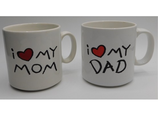 I Heart My Mom & Dad Ceramic Mug Set
