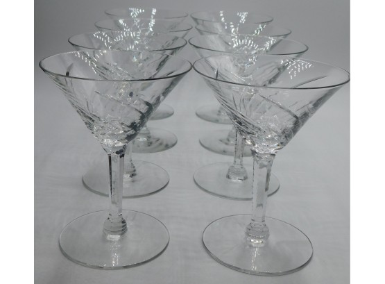 Cut Glass Martini Glass Set