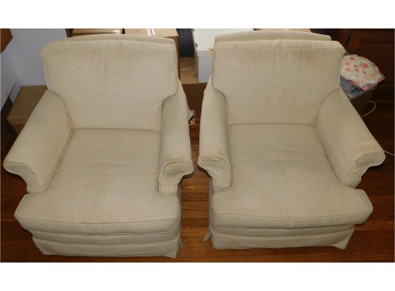 Pair Of Cream Upholstered Arm Chairs